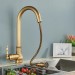Antique Brass Kitchen Faucet Pull Down Sprayer Single Handle Sink Mixer Faucet - view 9