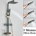 Black&Gold Shower Faucet Set 8in Rainfall Shower Head Exposed Shower System Kit - view 5