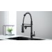 Black LED Kitchen Faucet Single Handle Swivel Sink Faucet With Pull Down Spray - view 3