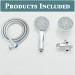 Chrome 4 Inch Round Shower Head With Handheld Spray 3-Way Rainfall Head Combo - view 19
