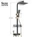 Black&Gold Shower Faucet Set 8in Rainfall Shower Head Exposed Shower System Kit - view 8