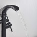 Black Bath Mixer Faucet Freestanding Tub Filler With Hand Shower Floor Mounted - view 4
