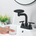 Black 4 Modes Bathroom Sink Faucet 3Hole 4in Centerset Vanity Mixer With Drain - view 11