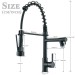 Black LED Kitchen Faucet Single Handle Swivel Sink Faucet With Pull Down Spray - view 12
