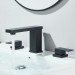 Widespread Bathroom Sink Faucet Black 2-Handle 3 Hole Vanity Basin Mixer W/Drain - view 5