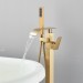 Freestanding Bathtub Faucet With Handheld Sprayer Brushed Gold Tub Filler Spout - view 6
