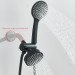 Black 4" Round Rainfall Shower Head With Handheld Spray High Pressure Wall Mount - view 5