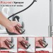 Kitchen Sink Faucet Brushed Nickel Single Handle Swivel Pull Down Sprayer Mixer - view 7