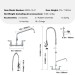 47" Commercial Faucet Pre-Rinse Kitchen Sink Faucet Wall Mount With Sprayer - view 9