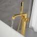 Freestanding Bathtub Mixer Faucet Brushed Gold Tub Filler With Handheld Shower - view 4