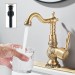 Brass Bathroom Faucet Single Handle Sink Vanity Mixer Taps With Cover And Drain - view 3