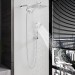 Chrome 8"Rain Shower Head With Handheld Spray Combo High Pressure Adjustable Arm - view 3