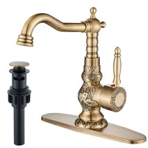 Brass Bathroom Faucet Single Handle Sink Vanity Mixer Taps With Cover And Drain