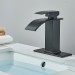 Bathroom Sink Faucet Black Waterfall Basin Vanity Mixer Single Handle With Drain - view 3