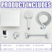 Chrome Rain Shower Head Combo With Handheld Spray High Pressure Adjustable Arm - view 9