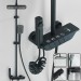 Black Rain Shower Faucet System Exposed Shower Fixtures Set With Handheld Shower - view 3