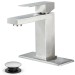 Brushed Nickel Bathroom Sink Vanity Faucet Single Handle 1 Or 3 Holes With Drain - view 2