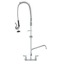 47" Commercial Faucet Pre-Rinse Kitchen Sink Faucet Wall Mount With Sprayer
