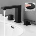 Black 8in Widespread Bathroom Faucet 3 Hole Sink Vanity Faucet Dual Handle Mixer - view 2