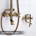 Antique Brass 8" Round Rain Shower Head Combo Exposed Shower Faucet Set System - view 8