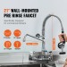 21" Pre Rinse Faucet Wall Mount Commercial Kitchen Faucet W/ Sprayer Hose - view 3