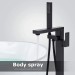 Matte Black Bathtub Faucet Floor Mount Freestanding Tub Filler With Hand Shower - view 3