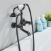 Oil Rubbed Bronze Clawfoot Bathtub Faucet Set Tub Filler Hand Shower Wall Mount - view 6