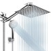 Chrome Rain Shower Head High Pressure Handheld Spray Combo With Adjustable Arm - view 2