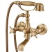Antique Brass Clawfoot Bathtub Faucet With Hand Sprayer Dual Cross Tub Filler - view 2
