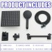 Black 8inch Rain Square Shower Head With Handheld Spray High Pressure Adjustable - view 17