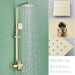 Brushed Gold Shower Faucet Set Exposed Shower System 8inch Rain Shower Head Comb - view 4