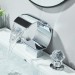 Chrome Bathroom Sink Faucet Dual Crystal Handle 3 Holes Basin Vanity Mixer Tap - view 3