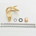 Luxury Waterfall Bathroom Sink Faucet Brushed Gold Single Handle Vanity Faucet - view 13