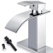 Chrome Waterfall Bathroom Faucet Single Handle Vanity Sink Faucet With Drain - view 2