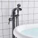 Matte Black Bathtub Faucet Freestanding Tub Filler With Hand Shower Floor Mount - view 4