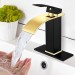 Bathroom Sink Faucet Waterfall Lavatory Vanity Faucet Single Handle Black&Gold - view 2