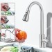 Brushed Nickel Kitchen Faucet Sink Mixer Faucet Pull Down Sprayer Single Handle - view 4