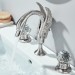Brushed Nickel Bathroom Sink Faucet 3 Holes 2 Handle Widespread Vanity Mixer Tap - view 9