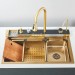 Flying Rain Stainles Steel Waterfall Kitchen Sink W Pull Down Faucet Gold 29.5in - view 21