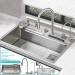 Flying Rain Stainles Steel Waterfall Kitchen Sink W PullDown Faucet Gray31.5INCH - view 2