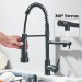Matte Black Kitchen Faucet Pull Down Sprayer Swivel Single Handle Sink Mixer Tap - view 4