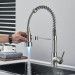 Brushed Nickel Kitchen Faucet LED Pull Down Sprayer Single Handle Sink Mixer Tap - view 5