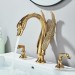 8" Widespread Bathroom Sink Faucet 3 Holes 2 Handle Basin Mixer Taps Gold Swan - view 2