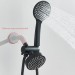 Black 4" Round Rainfall Shower Head With Handheld Spray High Pressure Wall Mount - view 7