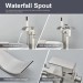 Brushed Nickel Freestanding Bathtub Faucet Floor Mounted Tub Filler Hand Shower - view 5