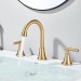 Brushed Gold Widespread Bathroom Faucet 3Hole Sink Vanity Mixer Taps With Drain - view 5