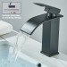 Matte Black Bathroom Basin Faucet Waterfall Sink Vanity Mixer Taps Single Handle - view 2
