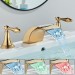 LED Waterfall Bathroom Sink Faucet 3Hole Vanity Mixer 2 Handle Widespread Faucet - view 17