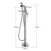 Matte Black Bathtub Faucet Freestanding Tub Filler With Hand Shower Floor Mount - view 9