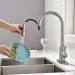Brushed Nickel Kitchen Faucet Sink Mixer Pull Down Sprayer With Soap Dispenser - view 5
